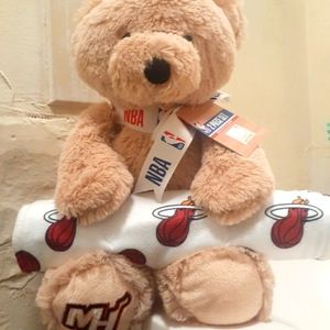 Miami heat bear and Blanket